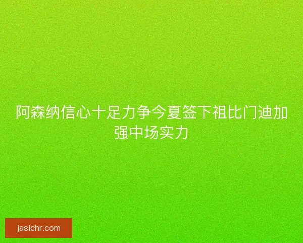 阿森纳信心十足力争今夏签下祖比门迪加强中场实力